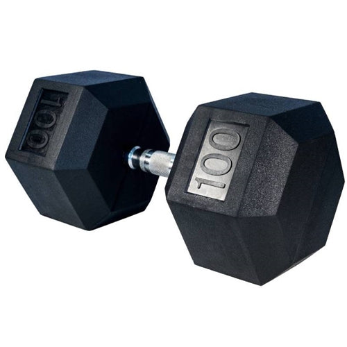 French Fitness Rubber Coated Hex Dumbbell Set 5-100 lbs (New)