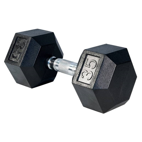 French Fitness Rubber Coated Hex Dumbbell Set 5-100 lbs (New)