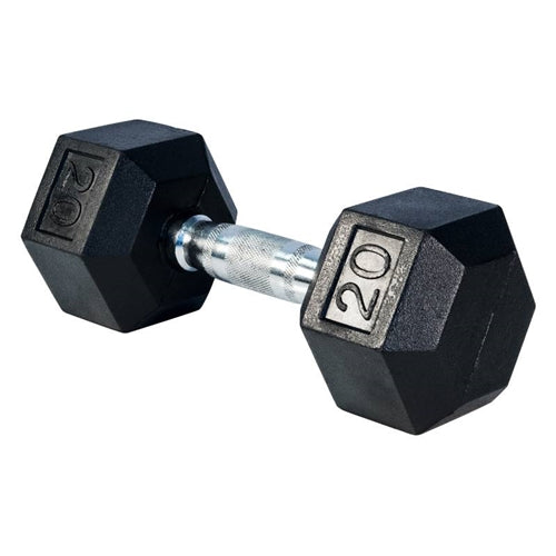 French Fitness Rubber Coated Hex Dumbbell Set 5-50 lbs (New)