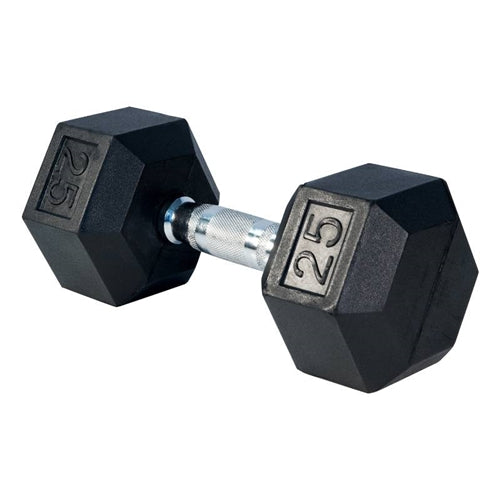 French Fitness Rubber Coated Hex Dumbbell Set 5-50 lbs (New)