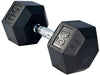 French Fitness Rubber Coated Hex Dumbbell 50 lbs - Single Image