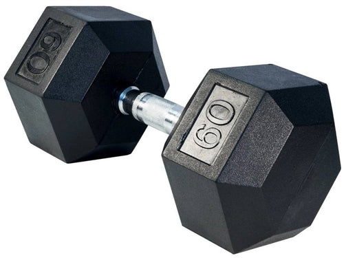 French Fitness Rubber Coated Hex Dumbbell Set 55-100 lbs (New)