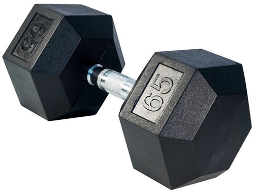 French Fitness Rubber Coated Hex Dumbbell Set 55-100 lbs (New)