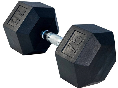 French Fitness Rubber Coated Hex Dumbbell Set 55-100 lbs (New)