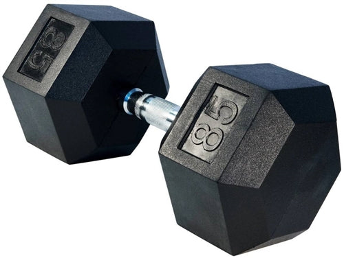 French Fitness Rubber Coated Hex Dumbbell Set 55-100 lbs (New)