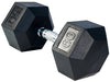 French Fitness Rubber Coated Hex Dumbbell 60 lbs - Single Image