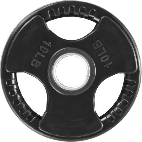 French Fitness Rubber Grip Olympic Plate 10 lbs Black (New)