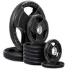 French Fitness Rubber Grip Olympic Weight Plate Set 140 lbs Image