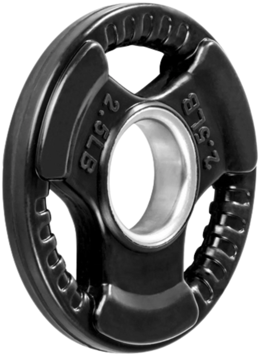 French Fitness Rubber Grip Olympic Plate 2.5 lbs Black (New)