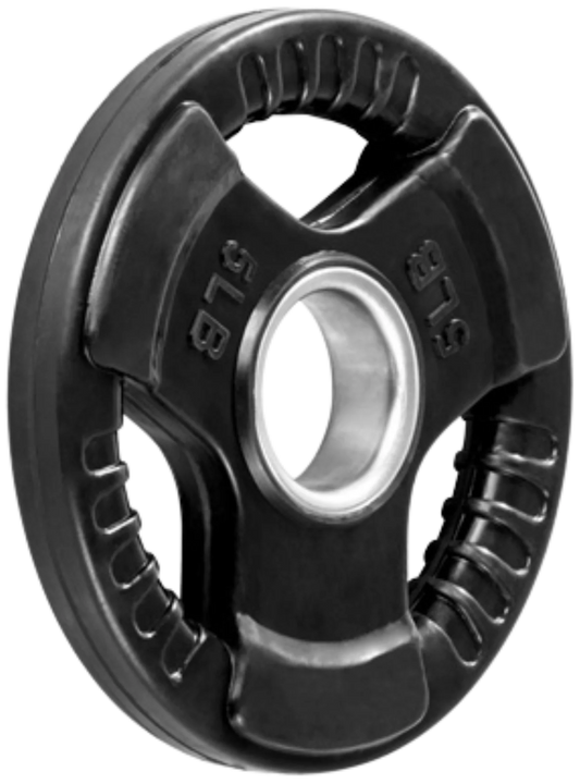French Fitness Rubber Grip Olympic Plate 5 lbs Black (New)
