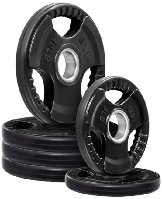 French Fitness Rubber Grip Olympic Weight Plate Set 50 lbs (New)