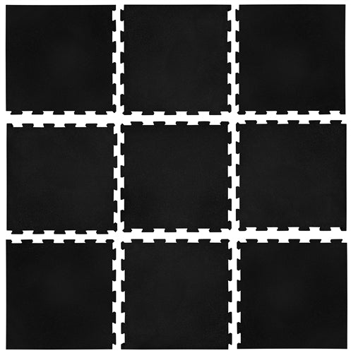 French Fitness 24" x 24" Rubber Gym Interlocking Tiles w/Edge, Middle, Corner Pieces Image