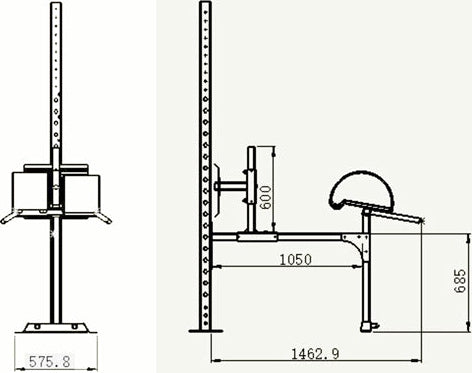 French Fitness Rack & Rig Glute Ham Rack Mounted Attachment (New)