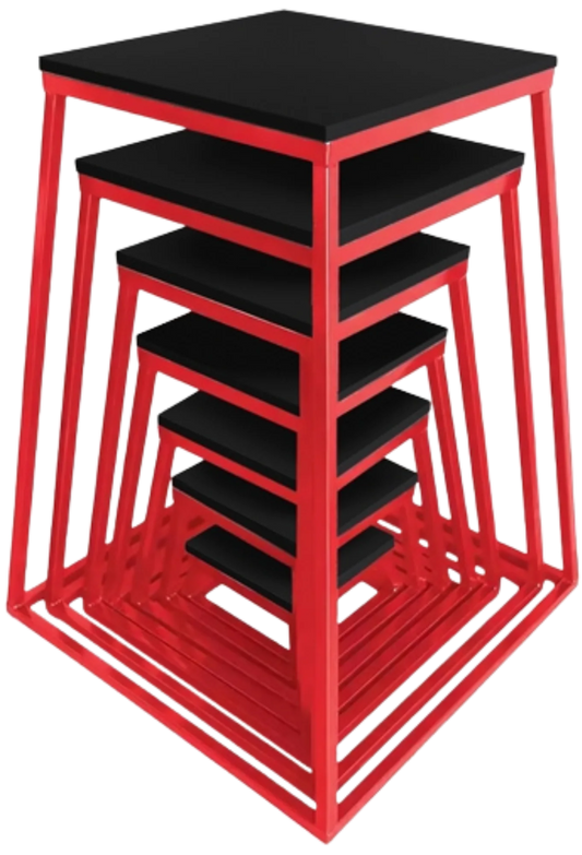 French Fitness Steel Plyo Box Set of 7 (6", 12", 18", 24", 30", 36", 42") (New)