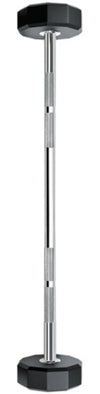 French Fitness Straight Urethane Barbell Bar - Set of 5 (25-65 lbs) (New)