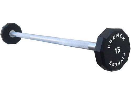 French Fitness Straight Urethane Barbell 15 lbs - Single (New)