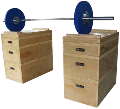 French Fitness Stackable Wood Jerk Blocks - Set of 8 Boxes (New)