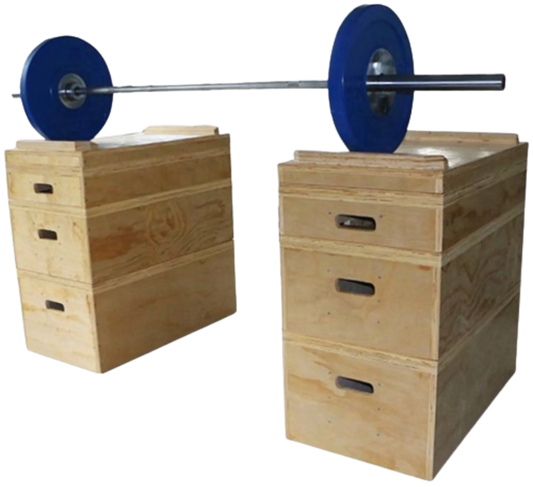 French Fitness Stackable Wood Jerk Blocks - Set of 8 Boxes (New)