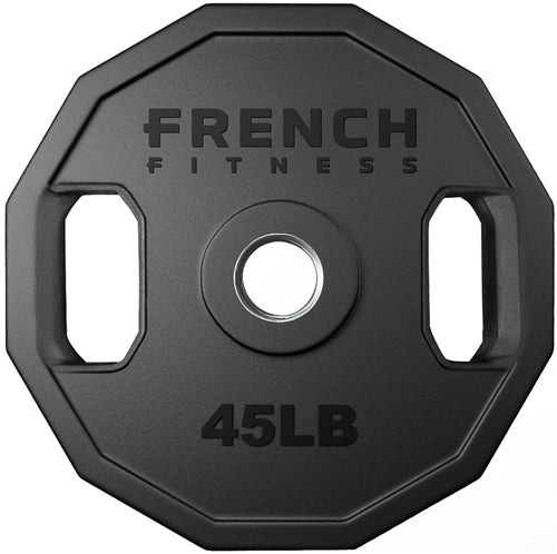 French Fitness Urethane Olympic Weight Plate V2 45 lbs Black Image