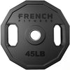 French Fitness Urethane Olympic Weight Plate V2 45 lbs Black Image