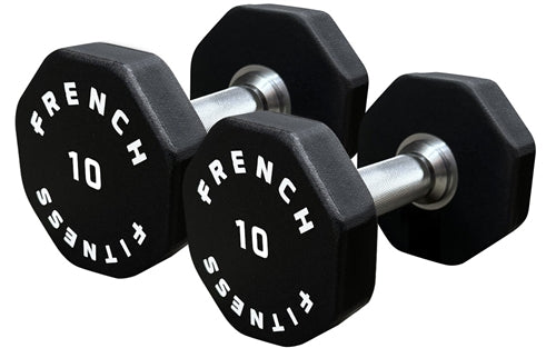 French Fitness Urethane 8 Sided Hex Dumbbell 10 lbs - Single (New)