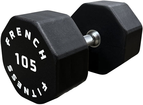 French Fitness Urethane 8 Sided Hex Dumbbell 105 lbs - Single Image