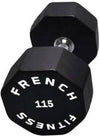 French Fitness Urethane 8 Sided Hex Dumbbell 115 lbs - Single (New)
