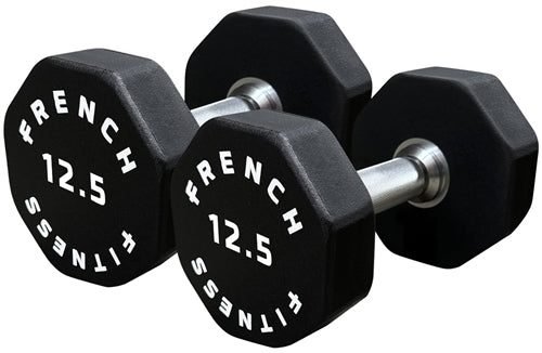 French Fitness Urethane 8 Sided Hex Dumbbell 12.5 lbs - Single (New)