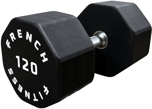 French Fitness Urethane 8 Sided Hex Dumbbell 120 lbs - Single Image