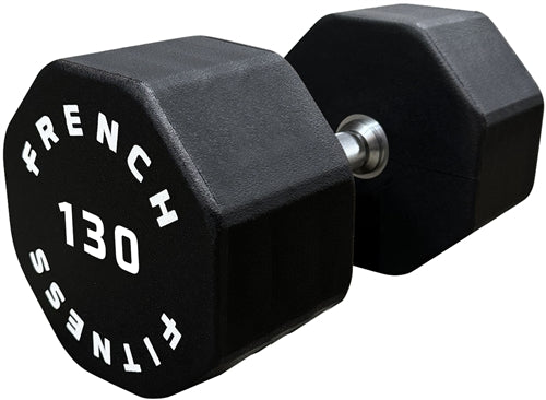 French Fitness Urethane 8 Sided Hex Dumbbell 130 lbs - Single Image