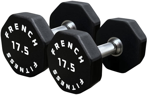 French Fitness Urethane 8 Sided Hex Dumbbell 17.5 lbs - Single (New)