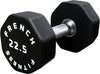 French Fitness Urethane 8 Sided Hex Dumbbell 22.5 lbs - Single (New)