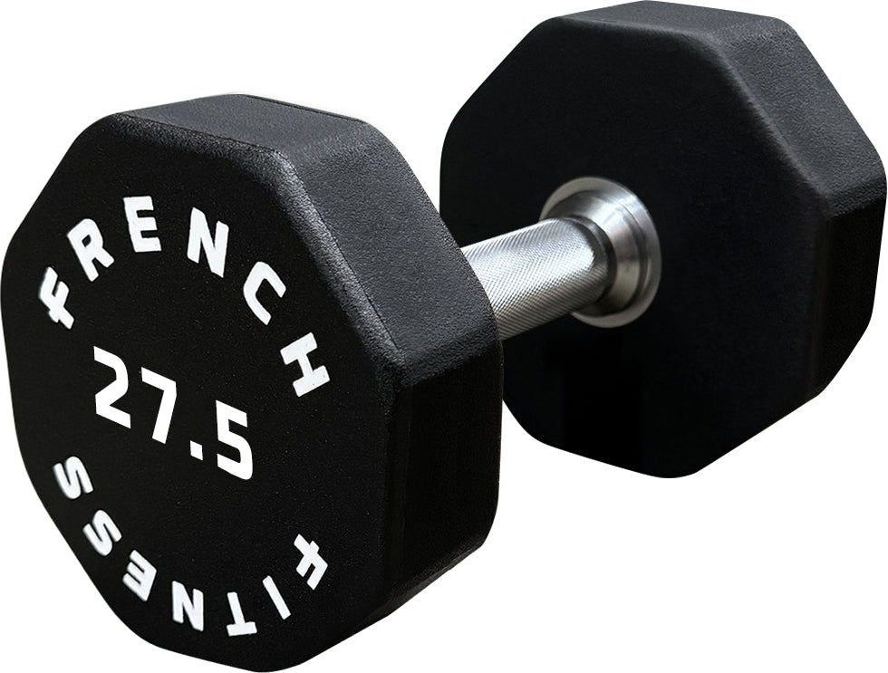 French Fitness Urethane 8 Sided Hex Dumbbell 27.5 lbs - Single (New)