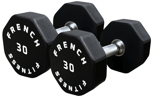 French Fitness Urethane 8 Sided Hex Dumbbell 30 lbs - Single (New)