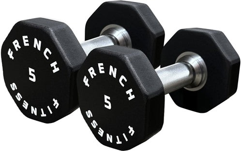 French Fitness Urethane 8 Sided Hex Dumbbell Set, 5-100 lbs (New)