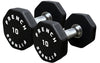 French Fitness Urethane 8 Sided Hex Dumbbell Set, 5-50 lbs (New)