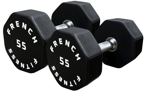 French Fitness Urethane 8 Sided Hex Dumbbell Set, 5-75 lbs (New)