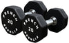 French Fitness Urethane 8 Sided Hex Dumbbell Set, 5-75 lbs (New)