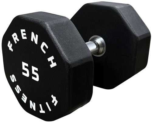 French Fitness Urethane 8 Sided Hex Dumbbell 55 bs - Single Image