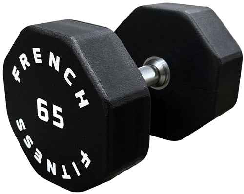 French Fitness Urethane 8 Sided Hex Dumbbell 65 lbs - Single Image