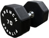 French Fitness Urethane 8 Sided Hex Dumbbell 70 lbs - Single Image