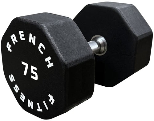 French Fitness Urethane 8 Sided Hex Dumbbell 75 lbs - Single Image