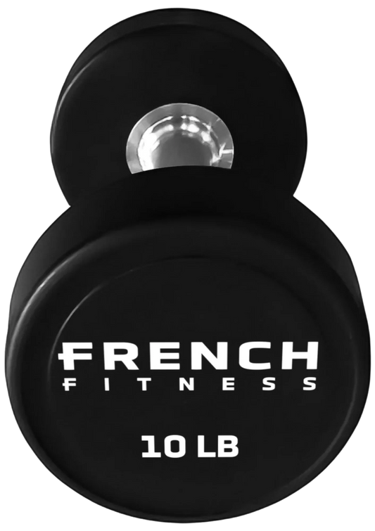 French Fitness Urethane Round Pro Style Dumbbell V2 10 lbs - Single (New)