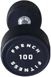 French Fitness Urethane Round Pro Style Dumbbell 100 lbs - Single Image