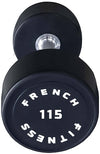 French Fitness Urethane Round Pro Style Dumbbell 115 lbs - Single Image