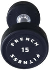 French Fitness Urethane Round Pro Style Dumbbell 15 lbs - Single Image