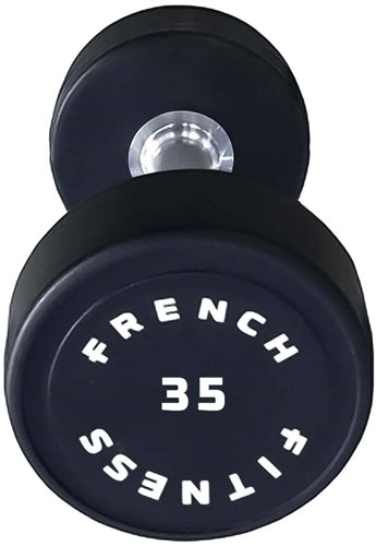 French Fitness Urethane Round Pro Style Dumbbell 35 lbs - Single Image