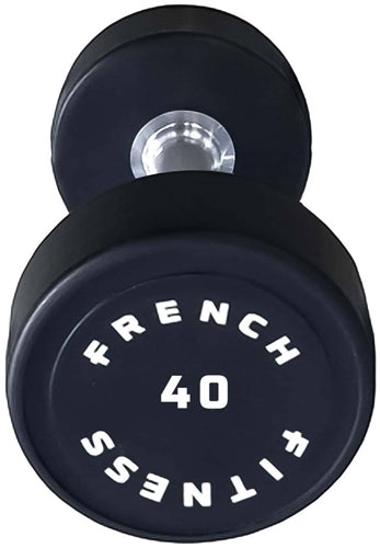 French Fitness Urethane Round Pro Style Dumbbell 40  lbs - Single Image