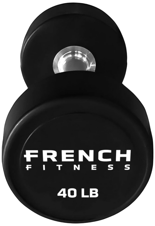 French Fitness Urethane Round Pro Style Dumbbell V2 40 lbs - Single (New)
