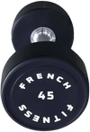 French Fitness Urethane Round Pro Style Dumbbell 45 lbs - Single (New)